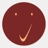 Check face - Tick/Orange. Rectangular Sticker