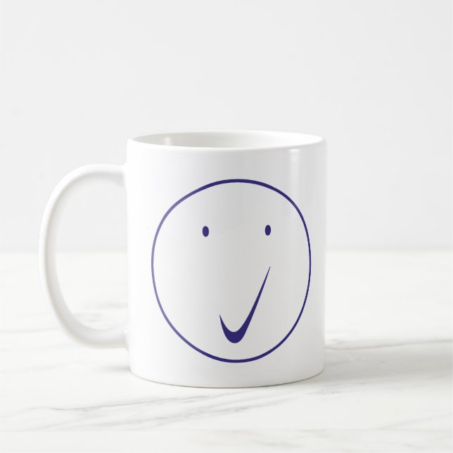 Check face - Tick, Transp/Blue.  Coffee Mug (Left)