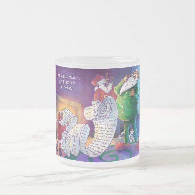 Check it Twice Santa Frosted Glass Coffee Mug (Center)