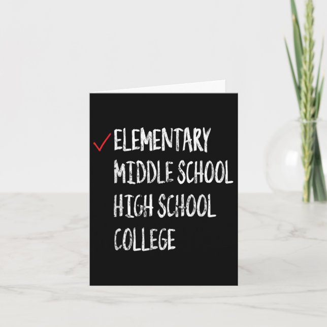 Check Mark 2025 Elementary Graduation 6th Grade Gr Card (Front)