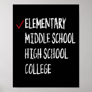 Check Mark 2025 Elementary Graduation 6th Grade Gr Poster