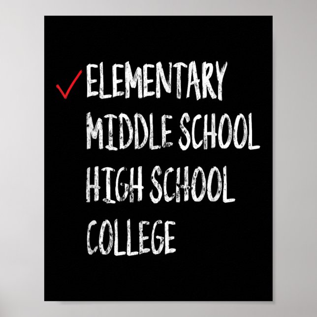Check Mark 2025 Elementary Graduation 6th Grade Gr Poster (Front)