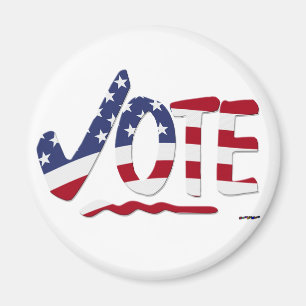 Check Mark VOTE with US Flag Magnet