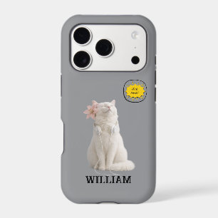 CHECK MEO White Cat with Headphones – Personalised