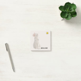 CHECK MEO White Cat with Headphones – Personalized Post-it Notes