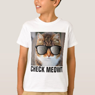 CHECK MEOWT CAT with Sunglasses, Boys Kids T-Shirt