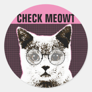 Check Meowt, Funny CAT WITH SUNGLASSES STICKERS