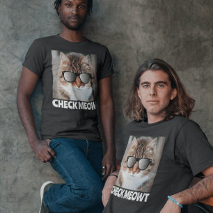Check Meowt, Funny Mens Cat T-shirt