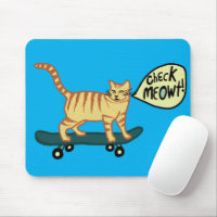 CHECK MEOWT Skateboarding Tabby Cat Blue