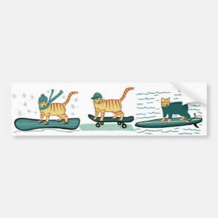 CHECK MEOWT Sporty Cats Bumper Sticker