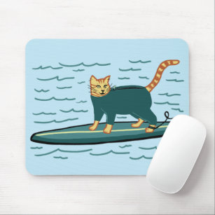 CHECK MEOWT Surfing Cat Mouse Pad