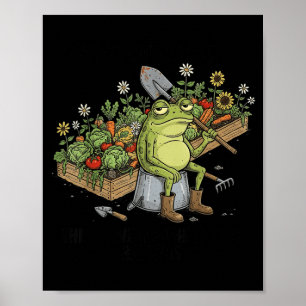 Check Out Bed Magic Happens Funny Frog Gardener Poster