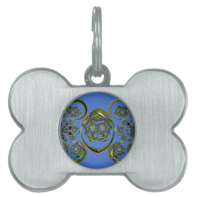 Check out my blue curves pet ID tag (Front)