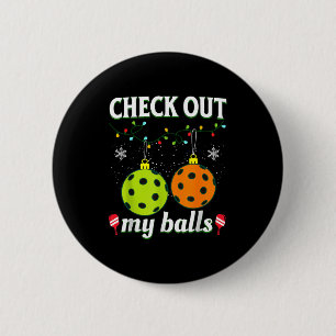 Check out my funny pickleball christmas  6 cm round badge