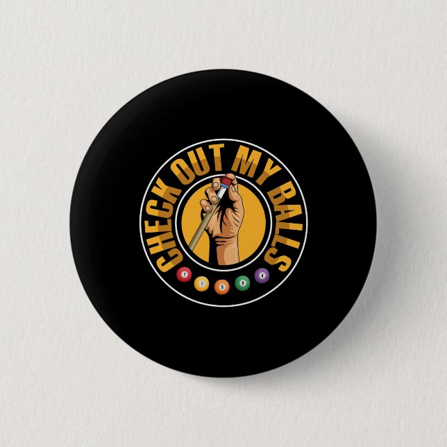 Check Out My Pun For A Billiard Player  6 Cm Round Badge (Front)