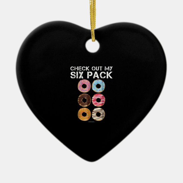 Check Out My Six Pack Doughnut  - Funny Gym Ceramic Tree Decoration (Front)