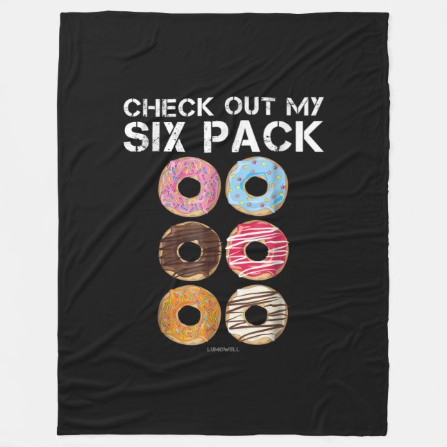Check Out My Six Pack Doughnut  - Funny Gym Fleece Blanket (Front)