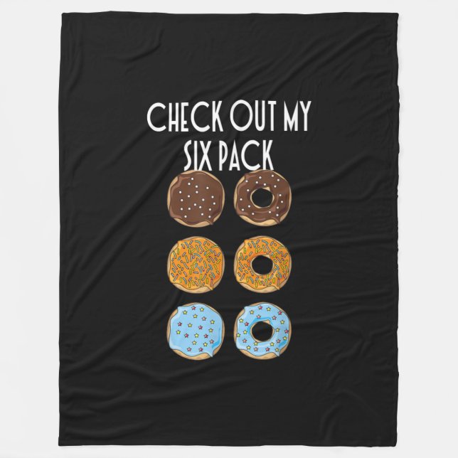 Check Out My Six Pack Doughnut Gym Fleece Blanket (Front)