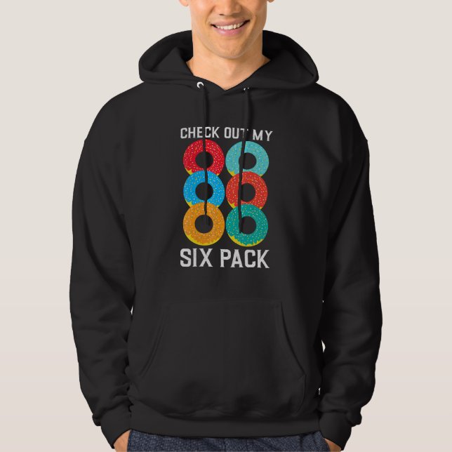 Check Out My Six Pack Doughnut   Gym Hoodie (Front)