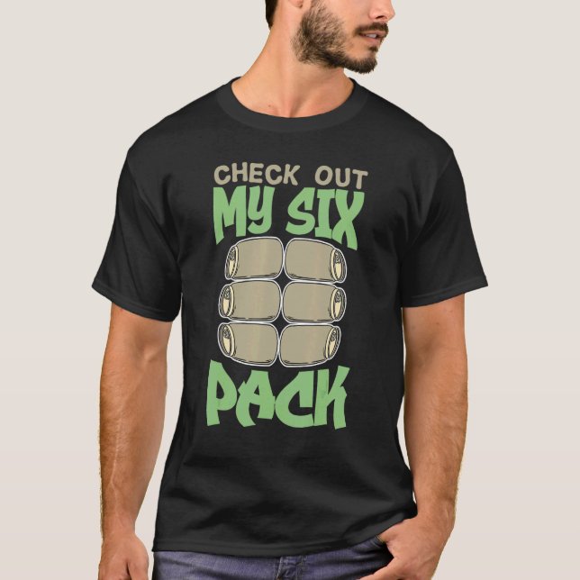 Check Out My Six Pack  Father's Day  Retro Dad Bod T-Shirt (Front)