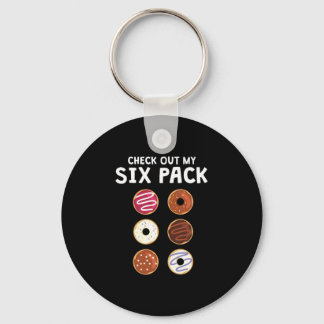 Check Out My Six Pack Funny Donut Fitness Key Ring