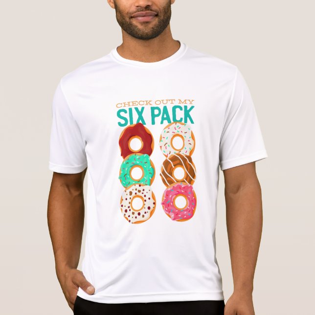 Check Out My Six Pack - Funny Doughnuts Workout Ab T-Shirt (Front)