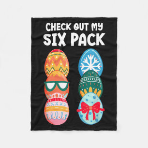 Check Out My Six Pack Funny Easter Egg Abs Workout Fleece Blanket