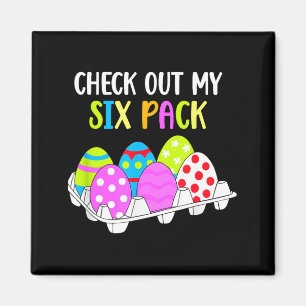 Check Out My Six Pack Funny Easter Egg Abs Workout Magnet