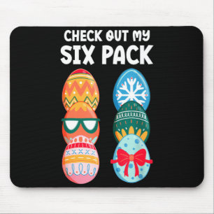 Check Out My Six Pack Funny Easter Egg Abs Workout Mouse Pad