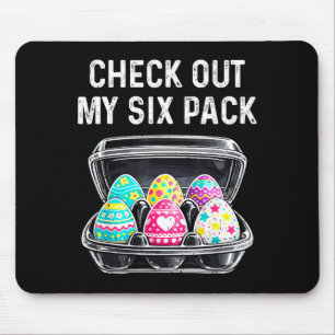 Check Out My Six Pack Funny Easter Egg Abs Workout Mouse Pad
