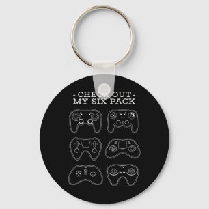 Check Out My Six Pack - Funny Gamer Video Game Pla Key Ring