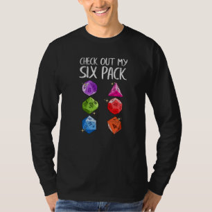 Check Out My Six Pack Gaming Dice Joke Gamer Nerd T-Shirt
