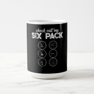 Check Out My Six Pack Pilot Aviation Funny Gym Fit Coffee Mug