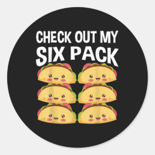 Check Out My Six Pack Tacos Cinco De Mayo Classic Round Sticker