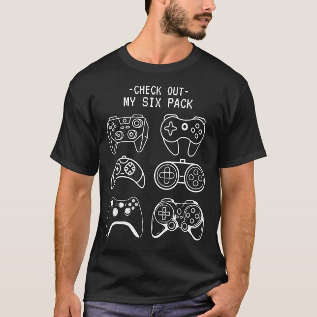 Check Out my Six Pack Video Game Controller Gaming T-Shirt (Front)