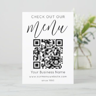 Check Out Our Menu Qr Code Black White Chic Modern