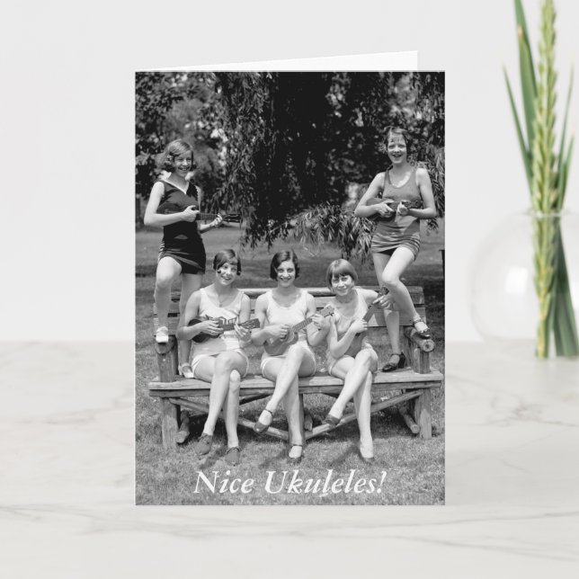 Check Out Those Ukuleles! - 1920s Card (Front)