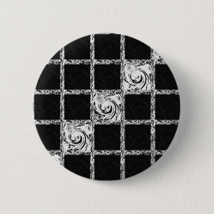 check pattern 6 cm round badge