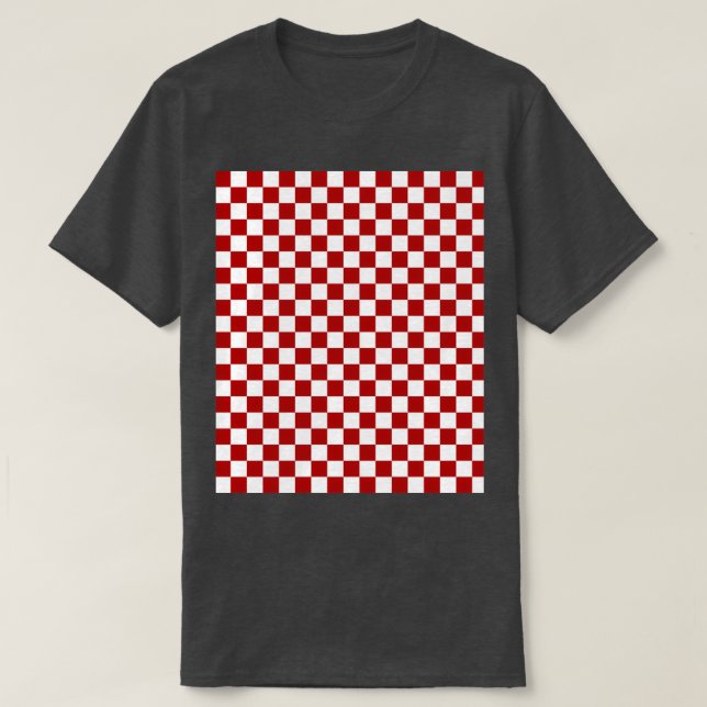 Check pattern Chequered pattern Red and white chec T-Shirt (Design Front)