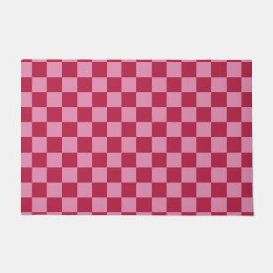 Check Pattern Magenta And Pink Doormat