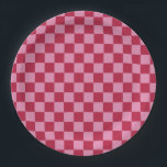 Check Pattern Magenta And Pink Paper Plate<br><div class="desc">Chequered Pattern – magenta and pink chequerboard.</div>