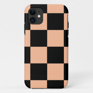 Check Pattern Peach and Black Case-Mate iPhone Case