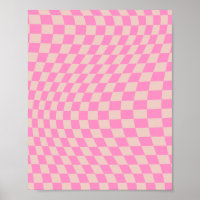 Check Pattern Peach And Pink Preppy Chequerboard