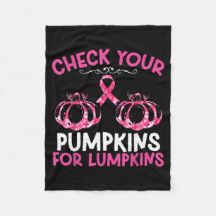 Check Pumpkins Breast Cancer Awareness Halloween Fleece Blanket