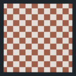 Check Rust Chequered Terracotta Chequerboard Faux Canvas Print<br><div class="desc">Chequered Pattern – Earth tones terracotta chequerboard.</div>
