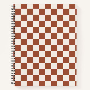Check Rust Chequered Terracotta Chequerboard Notebook