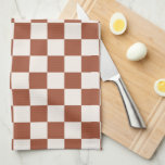 Check Rust Chequered Terracotta Chequerboard Tea Towel<br><div class="desc">Chequered Pattern – Earth tones terracotta chequerboard.</div>
