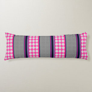 Check Stripes Harlequin Mixed Pattern Design Body Cushion