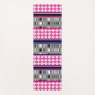 Check Stripes Harlequin Mixed Pattern Design Yoga Mat