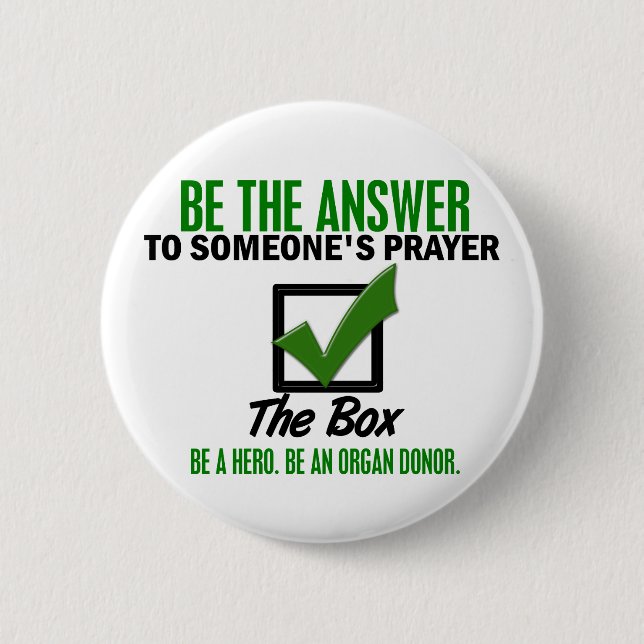 Check The Box Be An Organ Donor 3 6 Cm Round Badge (Front)
